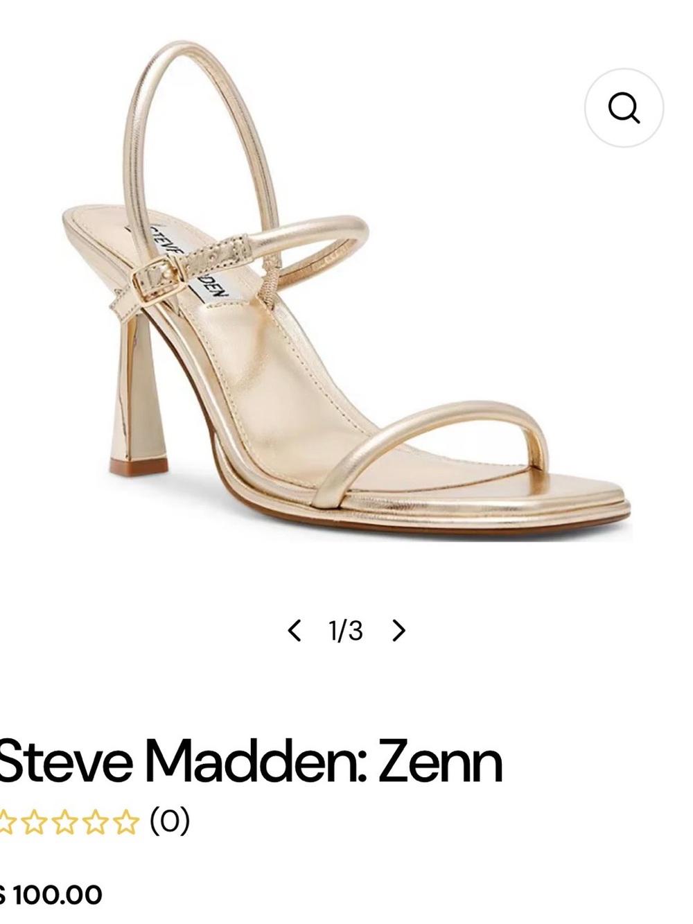 Steve Madden Gold Metallic Square-Toe Slingback Heels